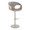 Curva Contemporary Adjustable Barstool with Swivel in Pearl Grey Metal and Light Grey Faux Leather with Round T Footrest- Set of 2 — product view