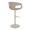 Curva Contemporary Adjustable Barstool with Swivel in Pearl Grey Metal and Light Grey Faux Leather with Round T Footrest- Set of 2 — rear three-quarter view