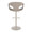 Curva Contemporary Adjustable Barstool with Swivel in Pearl Grey Metal and Light Grey Faux Leather with Round T Footrest- Set of 2 — back view