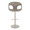 Curva Contemporary Adjustable Barstool with Swivel in Pearl Grey Metal and Light Grey Faux Leather with Round T Footrest- Set of 2 — front view