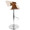 Curvo table in Chrome, Walnut Wood, Cream Fabric, side view