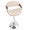 Curvo table in Chrome, Walnut Wood, Cream Fabric, top view