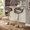 Curvo Mid-Century Modern Adjustable Barstool with Swivel in Walnut and Light Grey- Set of 2 — lifestyle photo 3