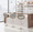 Curvo Mid-Century Modern Adjustable Barstool with Swivel in Walnut and Light Grey- Set of 2 — lifestyle photo 5