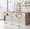 Curvo Mid-Century Modern Adjustable Barstool with Swivel in Chrome Metal, Walnut Wood and Cream Fabric with Straight T Footrest- Set of 3 — lifestyle photo 2