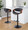 Curvo Mid-Century Modern Adjustable Barstool with Swivel in Black Metal, Walnut Wood and Charcoal Fabric with Rounded T Footrest- Set of 2 — lifestyle photo 3