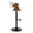 Curvo Mid-Century Modern Adjustable Barstool with Swivel in Black Metal, Walnut Wood and Cream Fabric with Rounded T Footrest- Set of 2 — side view