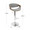 Curvo table in Walnut Wood, Charcoal Fabric, Chrome Metal, featuring swivel and adjustable height