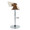 Curvo table in Walnut Wood, Cream Fabric, Chrome Metal, side view, featuring swivel and adjustable height