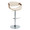 Curvo table in Walnut Wood, Cream Fabric, Chrome Metal, product view, featuring swivel and adjustable height