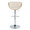 Curvo table in Walnut Wood, Cream Fabric, Chrome Metal, back view, featuring swivel and adjustable height