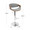 Curvo table in Walnut Wood, Cream Fabric, Chrome Metal, featuring swivel and adjustable height
