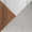 Curvo table in Walnut Wood, Light Grey Fabric, Chrome Metal, upholstery or finish swatch