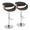 Curvo table in Walnut Wood, Charcoal Fabric, Chrome Metal, coordinated set view, featuring swivel and adjustable height