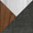 Curvo table in Walnut Wood, Charcoal Fabric, Chrome Metal, upholstery or finish swatch