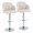Dahlia Contemporary Adjustable Barstool in Chrome Metal and Cream Fabric with Chrome Metal Accent and Round Metal Footrest- Set of 2 — pair view