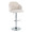 Dahlia Contemporary Adjustable Barstool in Chrome Metal and Cream Fabric with Chrome Metal Accent and Round Metal Footrest- Set of 2 — product view
