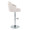 Dahlia Contemporary Adjustable Barstool in Chrome Metal and Cream Fabric with Chrome Metal Accent and Round Metal Footrest- Set of 2 — side view