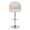 Dahlia Contemporary Adjustable Barstool in Chrome Metal and Cream Fabric with Chrome Metal Accent and Round Metal Footrest- Set of 2 — front view