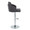 Dahlia Contemporary Adjustable Barstool in Chrome Metal and Grey Fabric with Chrome Metal Accent and Round Metal Footrest- Set of 2 — side view