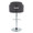 Dahlia Contemporary Adjustable Barstool in Chrome Metal and Grey Fabric with Chrome Metal Accent and Round Metal Footrest- Set of 2 — back view