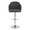 Dahlia Contemporary Adjustable Barstool in Chrome Metal and Grey Fabric with Chrome Metal Accent and Round Metal Footrest- Set of 2 — front view