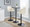 Dahlia table in Black Metal, Cream PU, featuring swivel and adjustable height