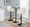 Dahlia table in Black Metal, Cream PU, featuring swivel and adjustable height