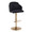 Dahlia Contemporary Adjustable Barstool in Gold Metal and Black Velvet with Gold Metal Accent and Round Metal Footrest- Set of 2 — product view