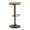 Dakota table in Antique Metal, Brown Wood-pressed Grain Bamboo, product view, featuring swivel and metal footrest