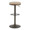 Dakota table in Antique Metal, Brown Wood-pressed Grain Bamboo, back view, featuring swivel and metal footrest
