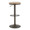 Dakota table in Antique Metal, Brown Wood-pressed Grain Bamboo, front view, featuring swivel and metal footrest