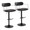Demi Contemporary Adjustable Barstool with Swivel in Black Metal, Chrome Metal and Black Faux Leather with Rounded T Footrest- Set of 2 — pair view