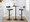 Demi Contemporary Adjustable Barstool with Swivel in Black Metal, Chrome Metal and Black Faux Leather with Rounded T Footrest- Set of 2 — lifestyle photo 1