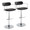 Demi Contemporary Adjustable Barstool with Swivel in Chrome Metal and Black Faux Leather with Rounded T Footrest- Set of 2 — pair view