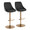 Diana Contemporary Adjustable Barstool in Gold Metal and Black Faux Leather with Rounded T Footrest- Set of 2 — pair view