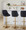 Diana Contemporary Adjustable Barstool in Gold Metal and Black Faux Leather with Rounded T Footrest- Set of 2 — lifestyle photo 1