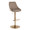 Diana Contemporary Adjustable Barstool in Gold Metal and Brown Faux Leather with Rounded T Footrest- Set of 2 — product view