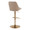 Diana Contemporary Adjustable Barstool in Gold Metal and Brown Faux Leather with Rounded T Footrest- Set of 2 — rear three-quarter view