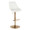 Diana table in Gold Metal, White PU, product view, featuring swivel and adjustable height