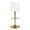 Diana table in Gold Metal, White PU, back view, featuring swivel and adjustable height