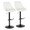 Diana Contemporary Adjustable Barstool in Black Metal and White Faux Leather with Rounded T Footrest- Set of 2 — pair view