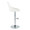 Diana table in Chrome Metal, White PU, side view, featuring swivel and adjustable height