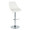 Diana table in Chrome Metal, White PU, product view, featuring swivel and adjustable height