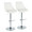 Diana Contemporary Adjustable Barstool in Chrome Metal and White Faux Leather with Rounded T Footrest- Set of 2 — pair view