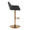 Daniella table in Gold Metal, Black PU, side view, featuring swivel and adjustable height