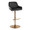 Daniella table in Gold Metal, Black PU, product view, featuring swivel and adjustable height