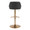 Daniella table in Gold Metal, Black PU, back view, featuring swivel and adjustable height