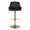 Daniella table in Gold Metal, Black PU, front view, featuring swivel and adjustable height