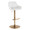 Daniella Contemporary Adjustable Barstool with Swivel in Gold Metal and White Faux Leather- Set of 2 — product view